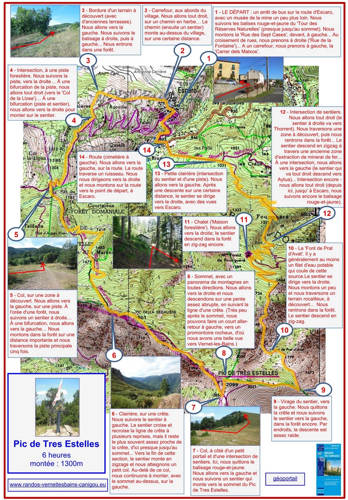 Pic de Tres Estelles (itinéraire) carte